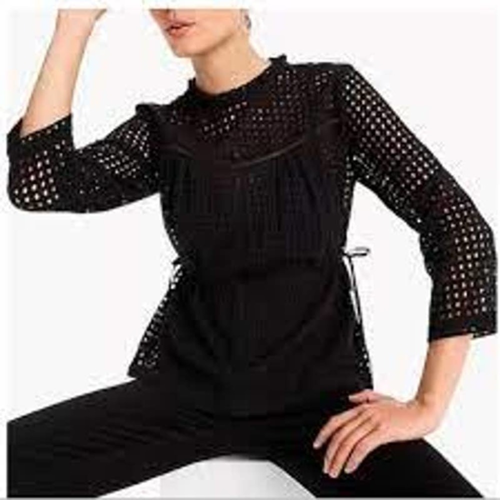 J. Crew Black Lace Blouse